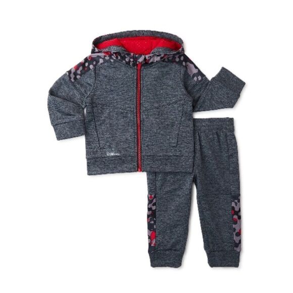 BABY BOYS ATHLETIC Fleece Hoodie Jacket & Pants 2-Piece Set, 2-Pack Size 0/3M - Picture 5 of 7